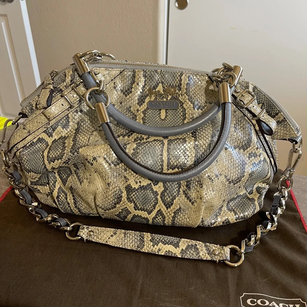 Coach Blue and Gray Snakeskin Bag - Picture 9 of 9